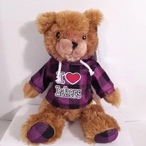 NBA LA Lakers Teddy Bear 14" with Tag Purple Hoodie Plush Stuffed Animal 2011 - Picture 1 of 11