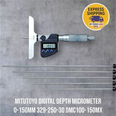 Mitutoyo Digital Depth Micrometer 0-150mm 329-250-30 DMC100-150MX IP65 Coolant - Image 1 of 4