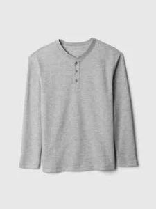 NWT Gap Kids Waffle Thermal Shirt Henley recycled gray pajamas u pick size - Picture 1 of 1