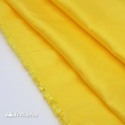 Yellow Taffeta Fabric By The Yard- Solid Poly Taffeta Fabric- Decoration - Image 1 of 4