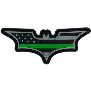 Batman inspired Green Line PVC Patch hook and loop back Border Patrol Army Marin - Imagen 1 de 1
