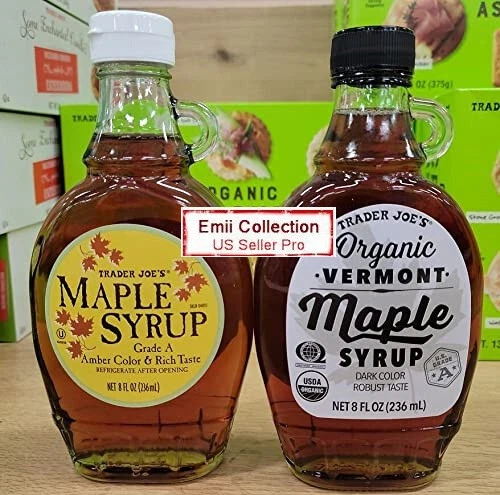 Trader Joe’s Grade A Maple Syrup & Organic Vermont Maple Syrup 8oz (2 Bottles) - Image 1 of 2