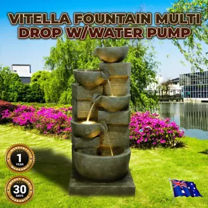 Vitella Fountain Multi Drop w/Water Pump & LED Clusters Ponds & Water Features - Picture 1 of 4