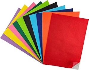 10x Selbstklebender Filz Bastelset filzplatten selbstklebend A4 1mm Deko Bunt - Bild 1 von 7