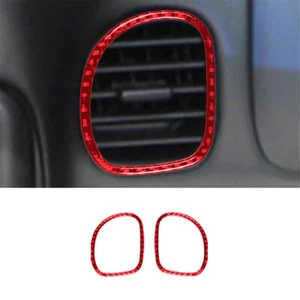2X Red Carbon Fiber Copilot Air Vent Frame Cover Trim For Corvette C5 1998-2004 - Picture 1 of 12