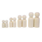 40 Pcs Unfinished Wooden People Bodies Painted Peg Doll Peg People