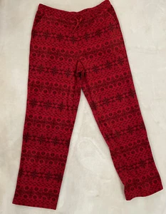 Neu ohne Etikett D & Co. Damen Medium Fleece rot Schneeflocke Pyjama Kuschelhose - Bild 1 von 8