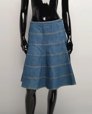 Vintage Sonia Rykiel A-line Denim Midi Skirt Size 38 - Image 1 of 4