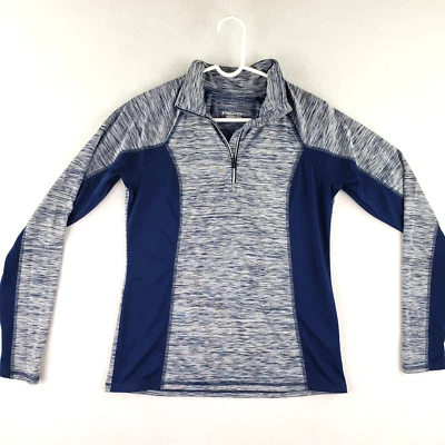 Camisa atlética de manga larga Head para mujer talla M azul marino 1/4 cremallera Foto 1 de 4