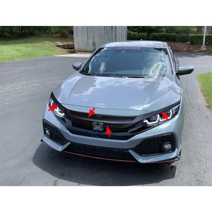 Front Grille Chrome Delete Blackout Wrap Cover For Honda Civic 10th Glossy Black - Bild 1 von 13