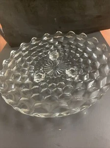 Fostoria American Crystal 12" Sandwich Plate & 3 Feet - Picture 1 of 4