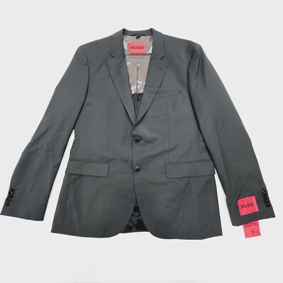 HUGO BOSS Mens 38R Dark Green Modern Fit Suit Jacket Blazer Super-Flex Wool - Image 1 of 4