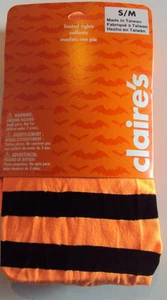 Womens Claire's Brand Orange & Black Nylon Striped Halloween Tights Size S/M - Picture 1 of 2