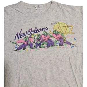 Vtg Softee New Orleans Birthplace Of Jazz Trumpets T Shirt Single Stitched SZ XL - Picture 1 of 9