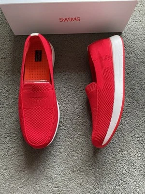Men's Swims Breeze Wave Penny Keeper Slip on Loafers Shoe in Red Size Uk 7 New - Image 1 of 4