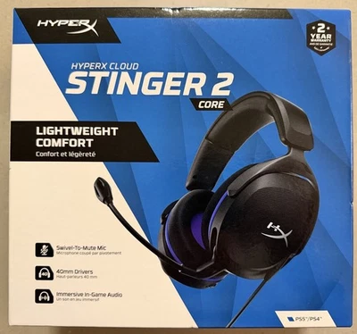 New HyperX Cloud Stinger 2 Core - Gaming Headset - PlayStation - Black - Image 1 of 2