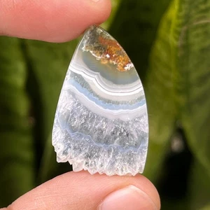 24.60 Ct Ternate Moss Agate Orbicular Cabochon 33x20x4mm High Quality Moss Agate - Picture 1 of 5