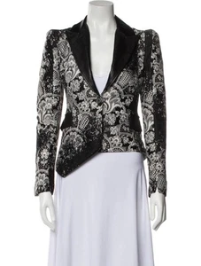 RARE RUNWAY Valentina Shah Blazer Limited Edition Black Paisley Designer US 4 - Picture 1 of 13