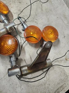 1982 Honda Cb 650 Sc Front Turn Signals Blinker Headlight Mounts 650 Nighthawk - Picture 1 of 11