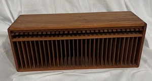 Vintage EUC Kalmar Designs MCM Teak Wood 30 Slot CD DVD Storage Holder RARE - Picture 1 of 13