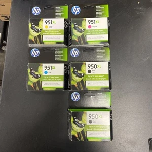 5-PACK HP GENUINE 950XL BLACK & 951XL COLOR INK OFFICEJET PRO 8620 2020/2018 - Picture 1 of 7