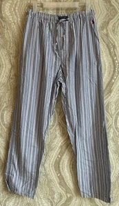 POLO RALPH LAUREN mens M Pajama PANTS blue Summer Stripes Cotton Pockets - Picture 1 of 11