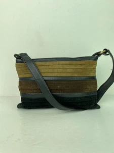 Hotter Multicolour Leather Suede Stripe Patchwork Shoulder Bag Medium - Picture 1 of 13