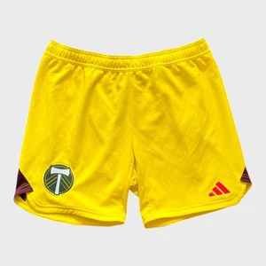 adidas Portland Timbers 2022 Yellow MLS Soccer Goalkeeper Shorts XL - Picture 1 of 3
