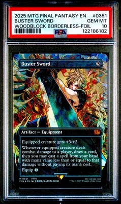 2025 MTG Final Fantasy BUSTER SWORD * Woodblock Borderless Foil #0351 * PSA 10 - Image 1 of 2