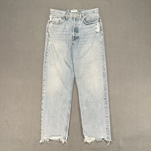 AGOLDE 90s Crop Mid Rise Straight Jeans Nerve Blue Damen 26 Distressed Denim - Bild 1 von 6