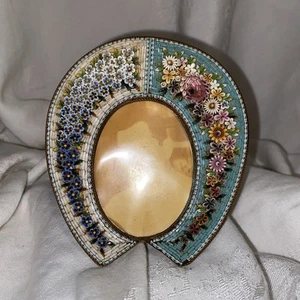 Antique Art Deco Italy Micro Mosaic Photo Frame 5” - Picture 1 of 14