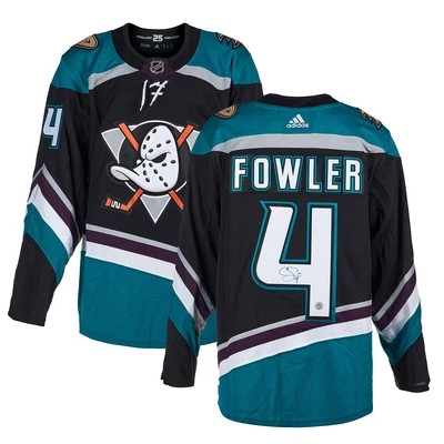 Camiseta deportiva Cam Fowler firmada Anaheim Ducks negra retro tercera Adidas Foto 1 de 2