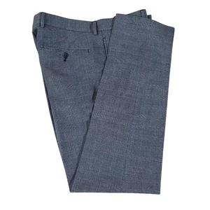 Men's Classic Fit Dress Pants Charcoal Gray Plaid Flat Front Tailored Trousers - Picture 1 of 11