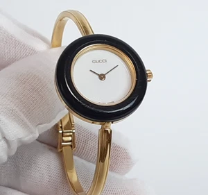 GUCCI Change Bezel White Dial Black Gold Quartz Women's Watch 0994511 - Picture 1 of 9