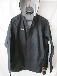 NWT Men's UNDER ARMOUR Storm Black Rain Windbreaker Jacket Hooded Size XL - Picture 1 of 9