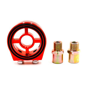 Universal Oil Filter Sandwich Plate Cooler Adapter Kit M20×1.5 and 3/4-16 Red