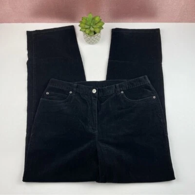 Ruby Rd. Pantalones de pana negros lisos para mujer talla 12 Foto 1 de 4