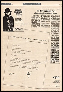 CHUCK MANGIONE__Original 1974 impresión comercial AD promoción / póster__O'Keefe Centre - Imagen 1 de 1