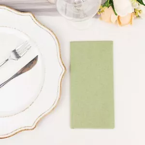 SAGE GREEN 20 Rectangular 17" x 12" Airlaid Paper Disposable Dinner NAPKINS - Picture 1 of 8