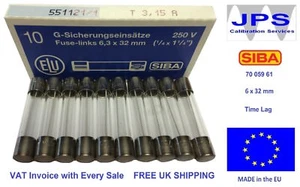 T3.15A250V 7005961 3,15A 250V Zeitverzögerung langsames Blasen Glassicherung 6x32 mm x5/x10JPSF368 - Bild 1 von 5