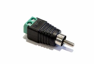 Enchufe de enchufe RCA macho a cable desnudo 2 pines atornillado adaptador de terminal - Imagen 1 de 4