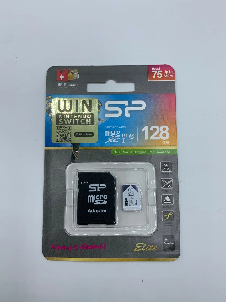 microSD card UHS-1 128GB Nintendo Switch class10 75MB/s adapter - Image 1 of 2