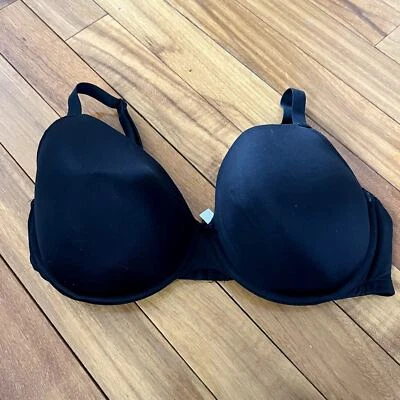 Lane Bryant Cacique 黑色浅衬里 T 恤文胸尺寸 42DDD — 第 1/4 张图片