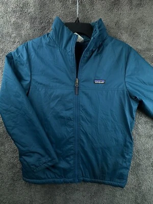 Patagonia Jacket Fleece Lined Blue XL 14 Youth Full Zip W Pockets Warm Winter - Image 1 of 4