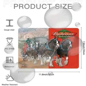 Metallblechblechschild Bier Budweiser Clydesdale Vintage Retro Stil für Männer Höhle Neu - Bild 1 von 3