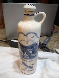 Vtg Blue Delft Curacao Souvenir Chobolobo Distillery Liqueur Bottle 2426 Holland - Picture 1 of 6