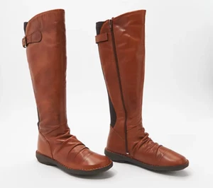 Miz Mooz - Leather Ruched Tall Shaft Boots - Palmer - Brandy Brown - EU 39 8,5-9 - Bild 1 von 10