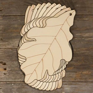 10x Holz Eiche Blätter Handwerk Formen 3 mm Sperrholz Baum Englisch Quercus Robur Blatt - Bild 1 von 4