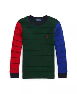 Polo Ralph Lauren COLLEGE GREEN Toddler & Little Boys Waffle-Knit Tee, US Medium - Picture 1 of 2