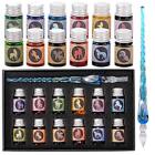 Glass Dip Pen Set 13 Pack Crystal Ink Pen Set with 1 Glass Pen and 12 Colorful
